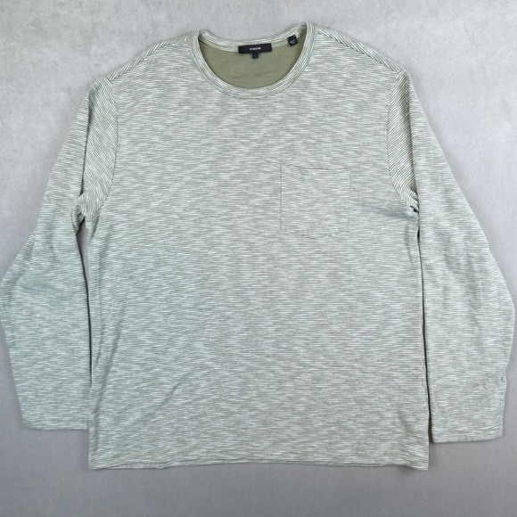 Vince Sweater Mens Large Heather Green Crewneck Pullover Adult Outdoors Casual - Picture 1 of 7